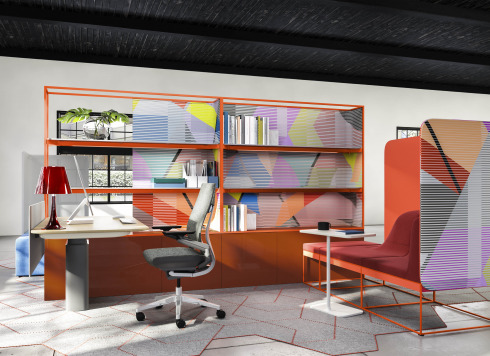 Mackinac is a desk based system from Steelcase that provides flexibility as people move from different activities throughout the day.