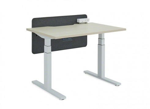 Bivi Height-adjustable Desk Utility Power with Accessory Clamp-on Power Screen: Straight Screen on white background